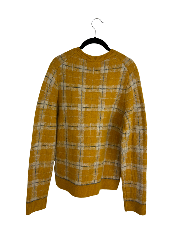 Yellow Plaid Sweater - Size 6/8