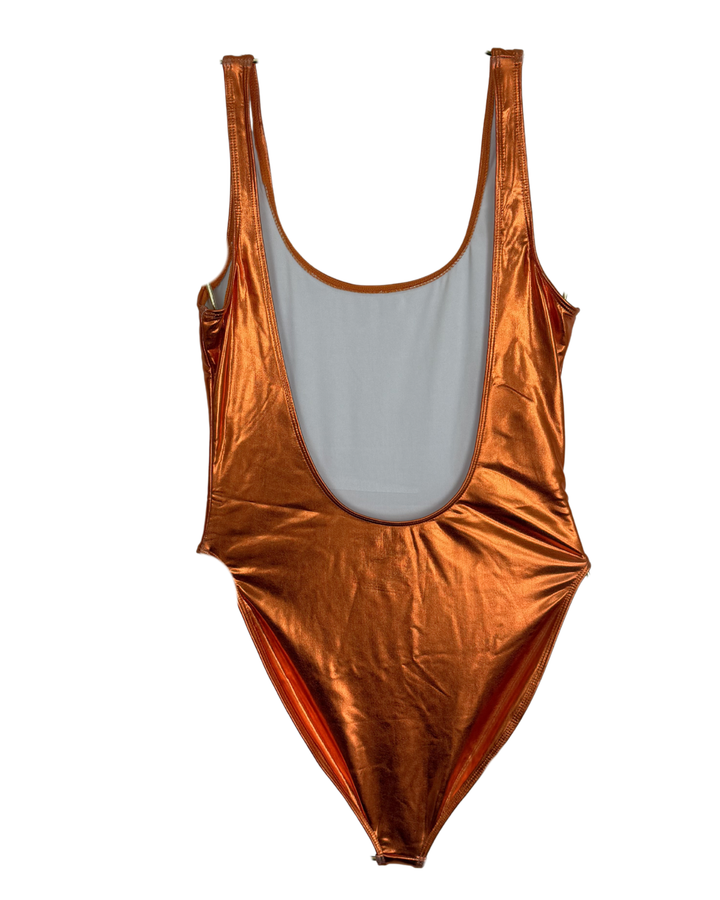 Metallic Dark Orange One Piece Swimsuit - XS, S, M, L, XL
