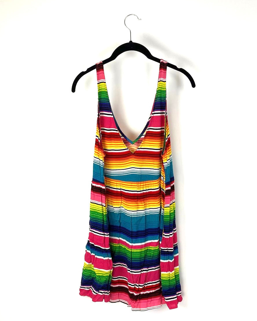 Multicolor Flowy Striped Dress - Small