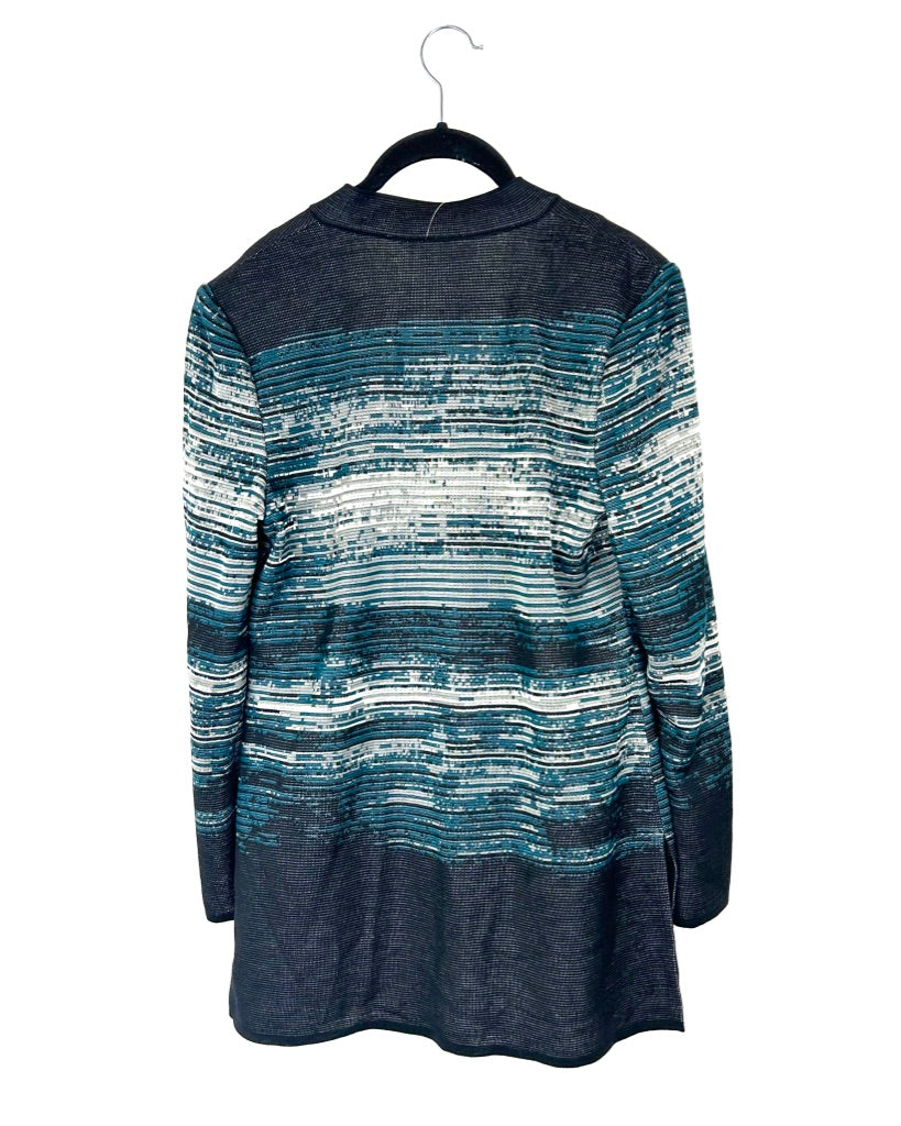 Black and Multicolor Pattern Jacket- Extra Small