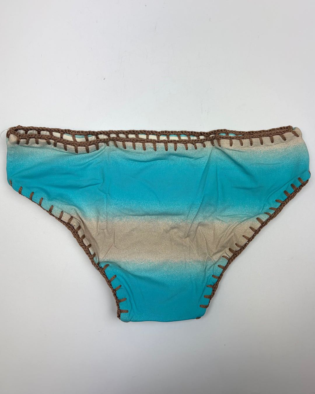 Sky Blue and Ivory Reversible Crochet Classic Bikini Bottom - XS, S, M, XL
