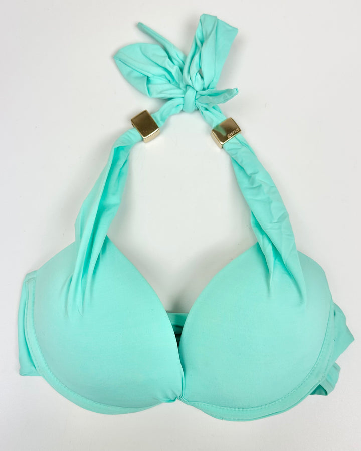 Light Teal Halter Bikini Top - Extra Small