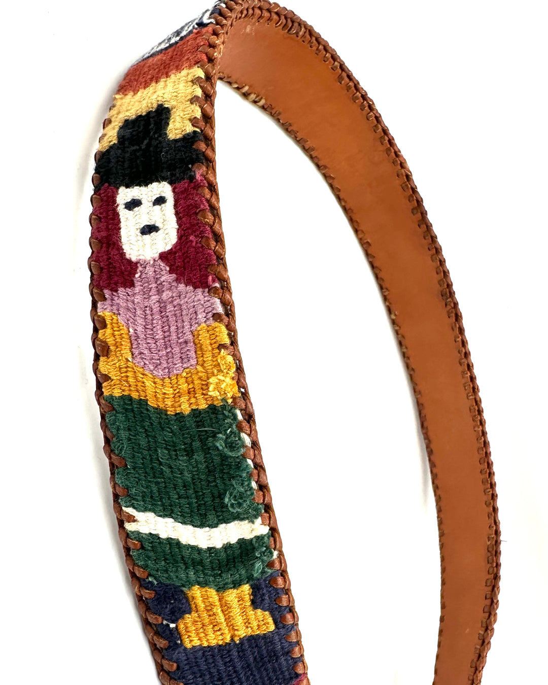 Brown Belt With Stitching