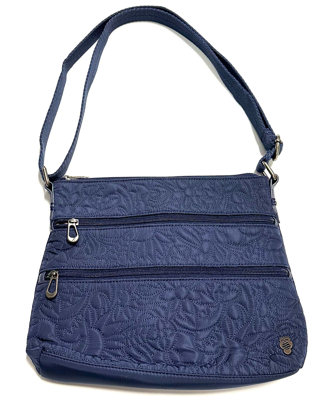 Navy Blue Double Zipper Bag