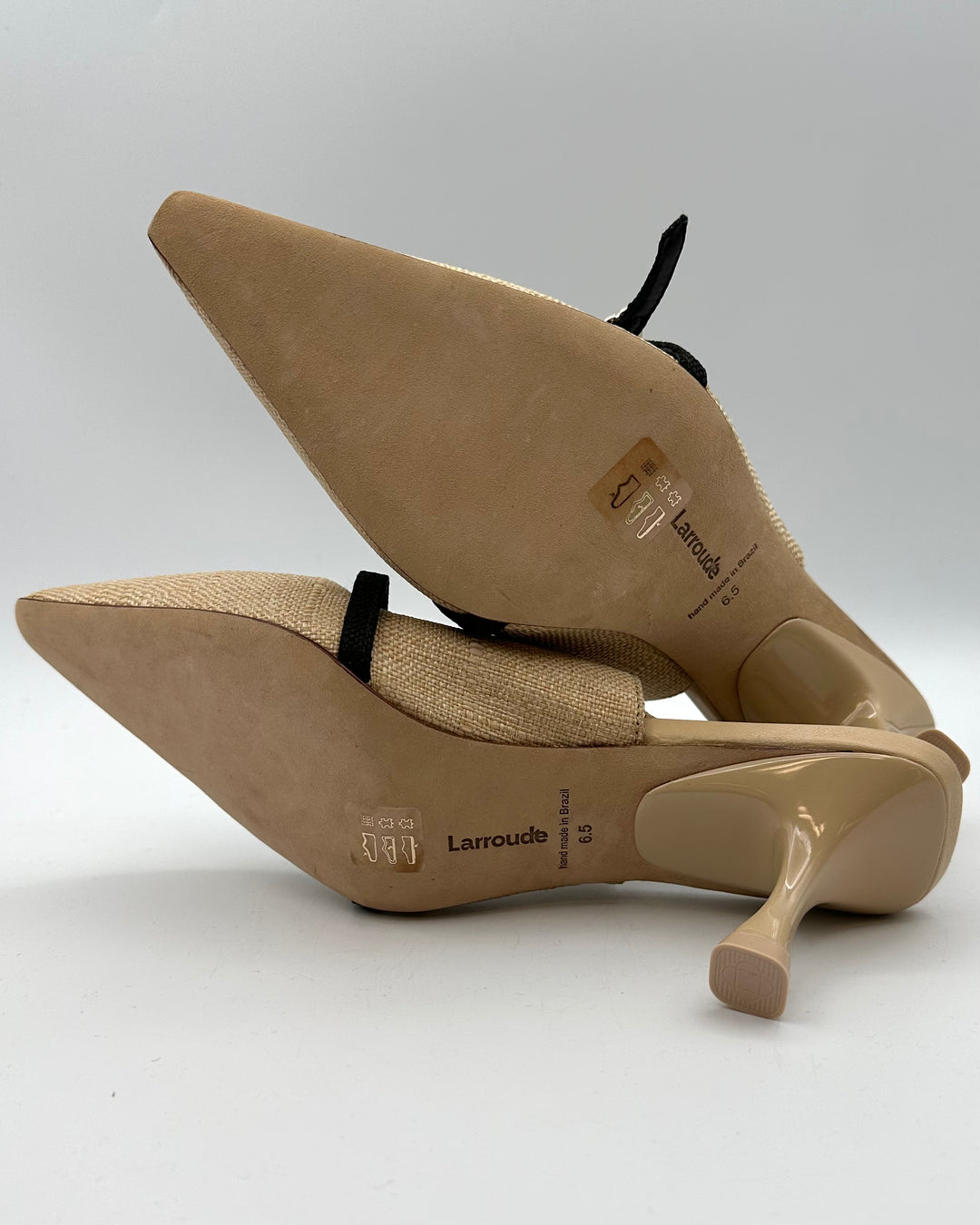 Brown Raffia Kitten Heel - Size 6.5