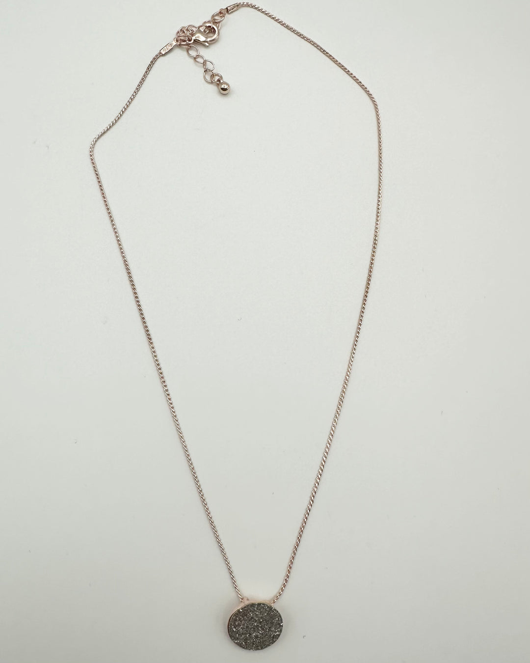 Silver Glitter Pendant Necklace