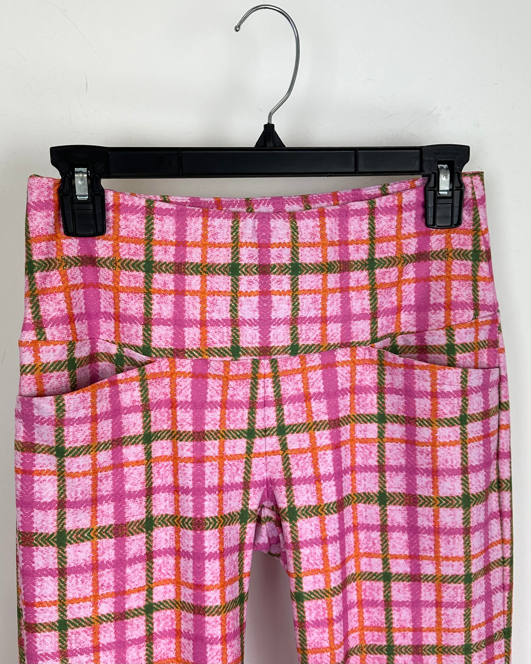 Pink Plaid Activewear Pants - Size 0/2