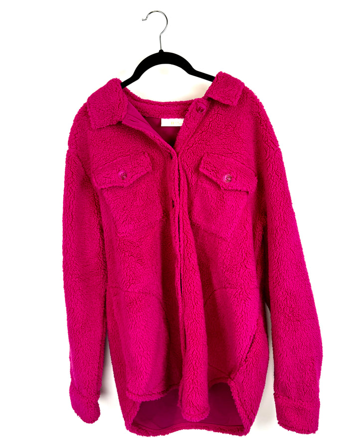 Magenta Sherpa Jacket- Size 6