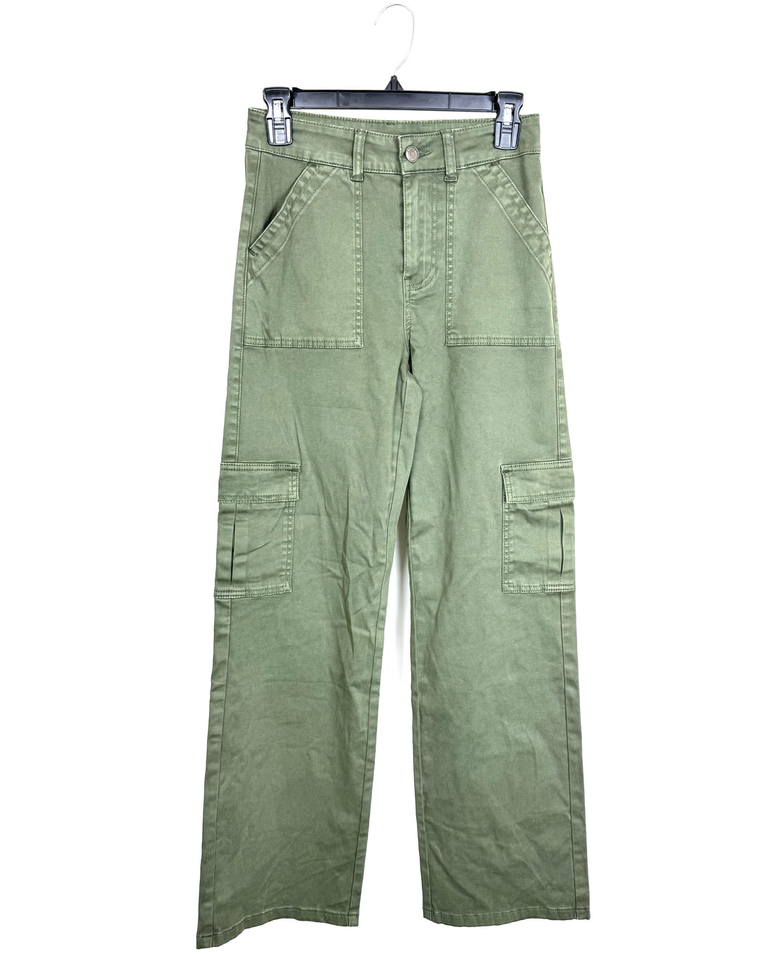 Pale Olive Green Baggy Cargo Pants - Size 0/2