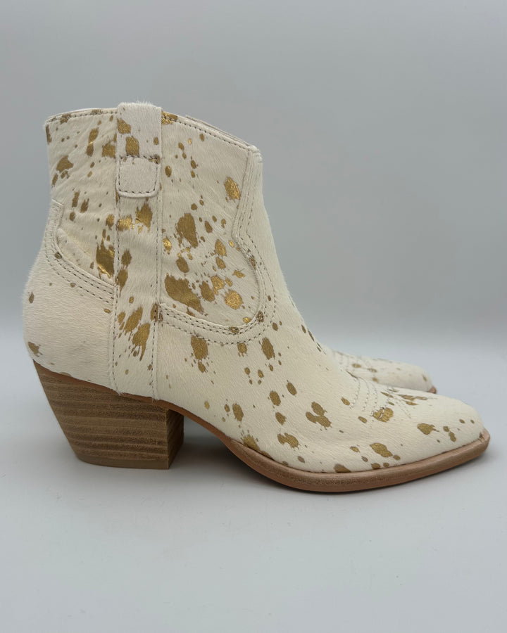 White & Gold Western Bootie - Size 6.5 and 8