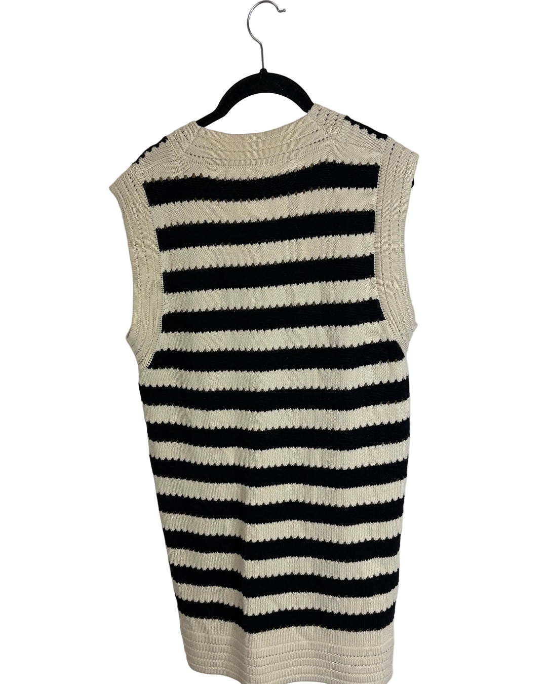 Black and Cream Striped Knit Dress - Size 4/6