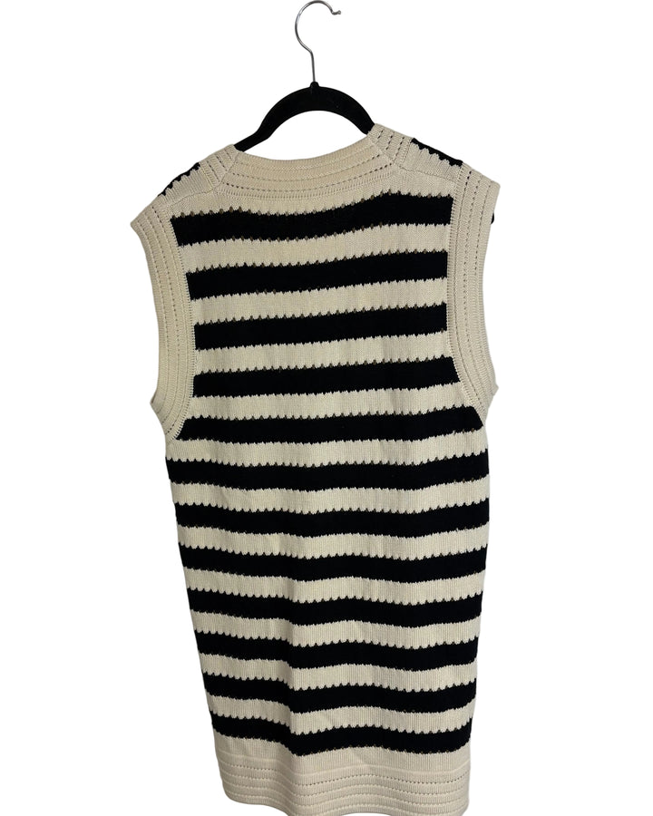 Black and Cream Striped Knit Dress - Size 4/6