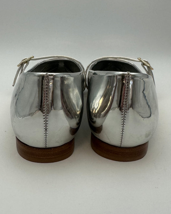 Silver Patent Leather Flat - Size 6.5