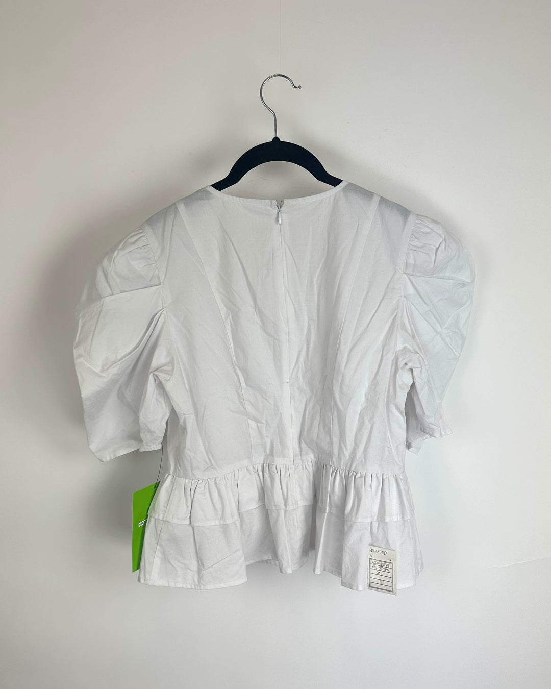 White V Neck Ruffle Top - Size 2/4