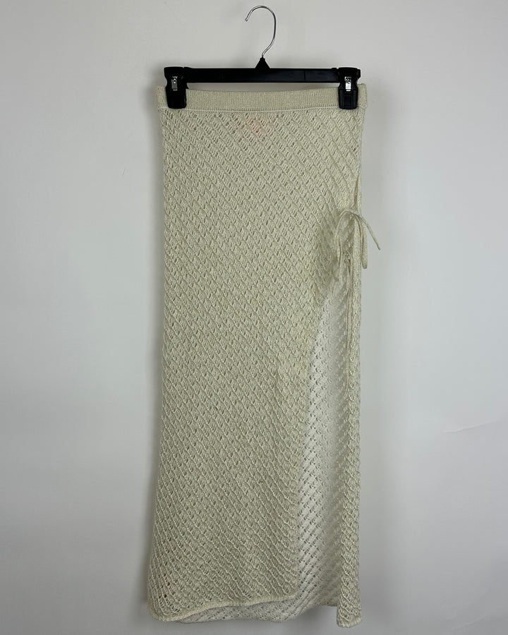 Camila Coelho White Knit Swim Coverup - Extra Small