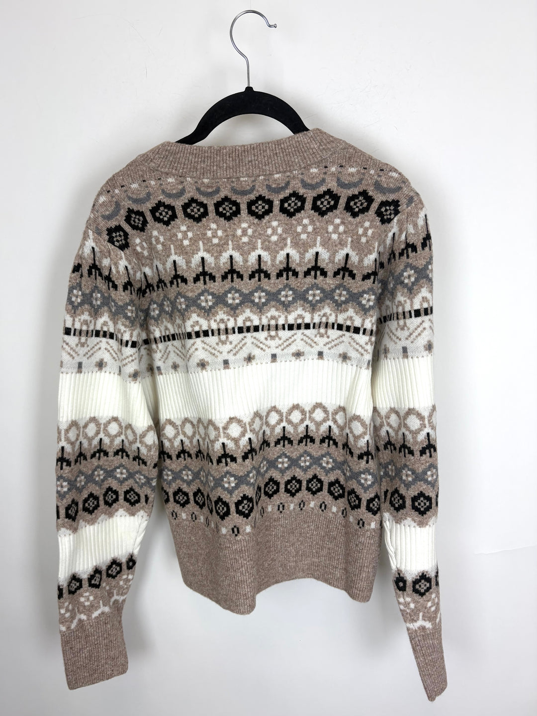 Taupe Patterned Crewneck Sweater - Size 4/6