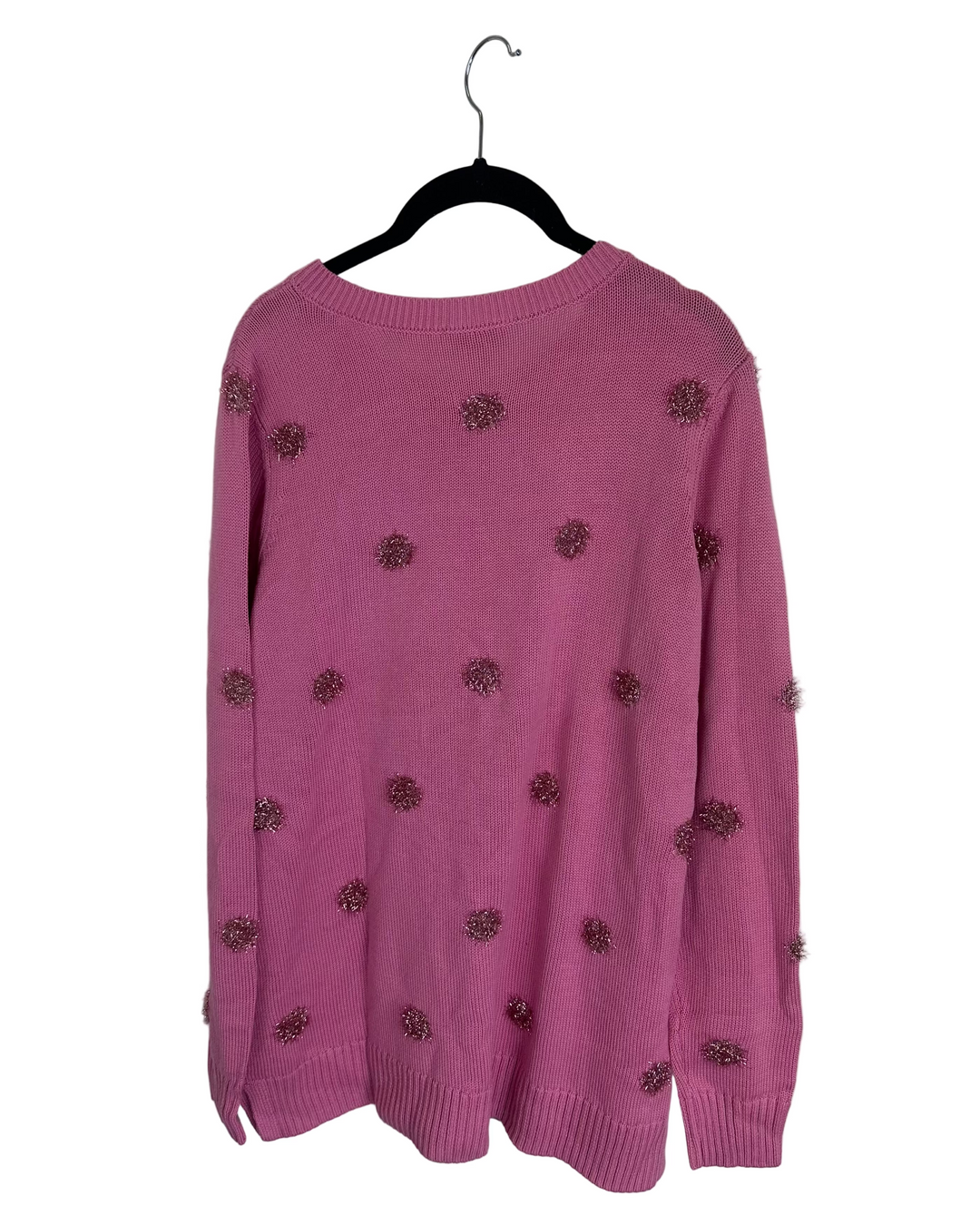 Pink Pom Pom Tinsel Sweater - Size 6/8