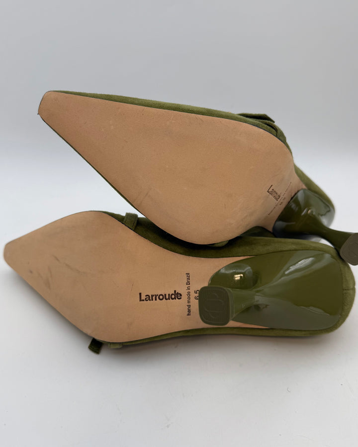 Olive Green Suede Heel - Size 6.5