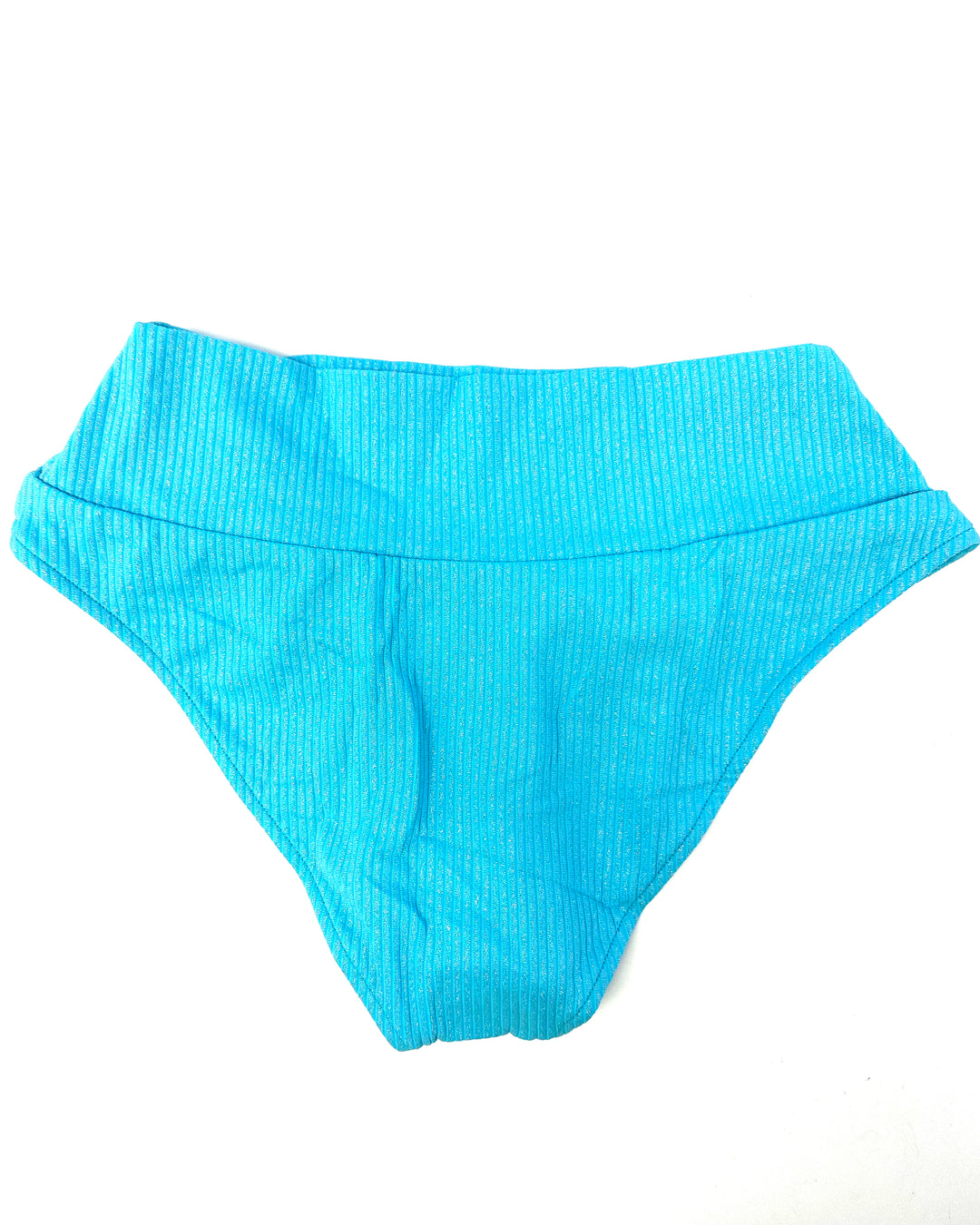 Metallic Blue Fuller Coverage Bikini Bottom - Small