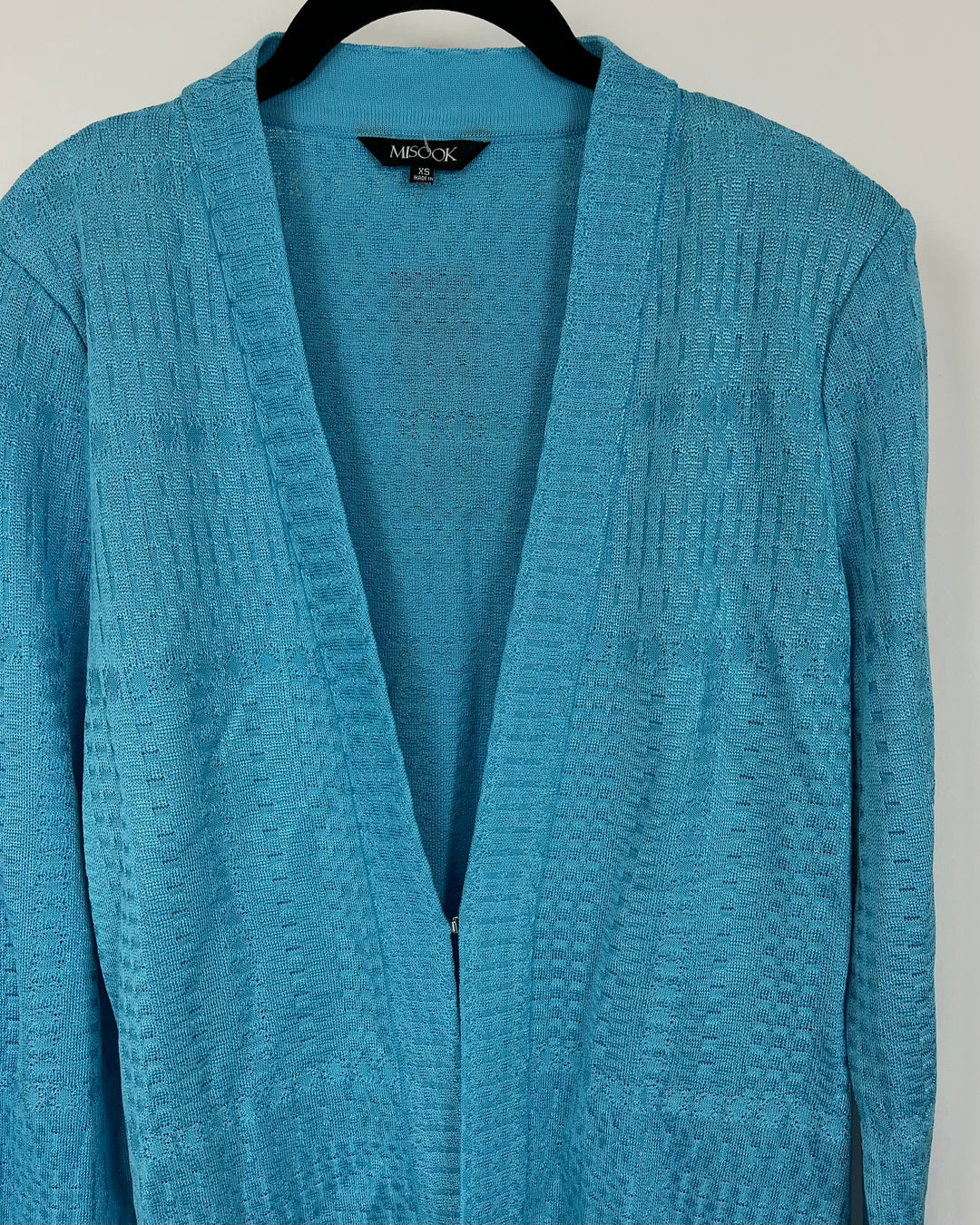 Baby Blue Textured Cardigan - Size 2-4