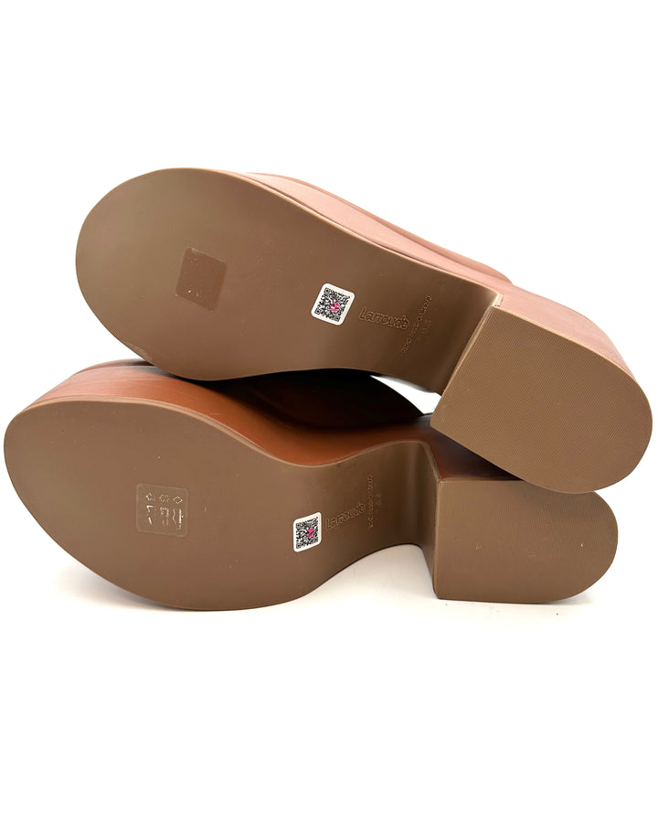 Tan Leather Platform Clog - Size 5.5 and 8.5