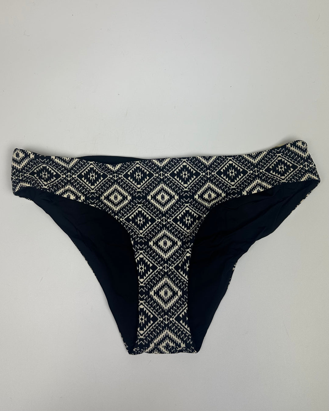 Black and Cream Reversible Classic Bikini Bottom - Small and Medium