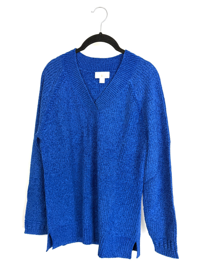 Bright Blue Chunky Knit Sweater - Size 6/8