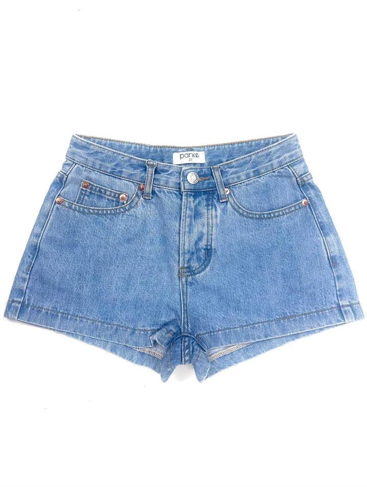 Classic Blue Denim Mini Shorts - Size 23