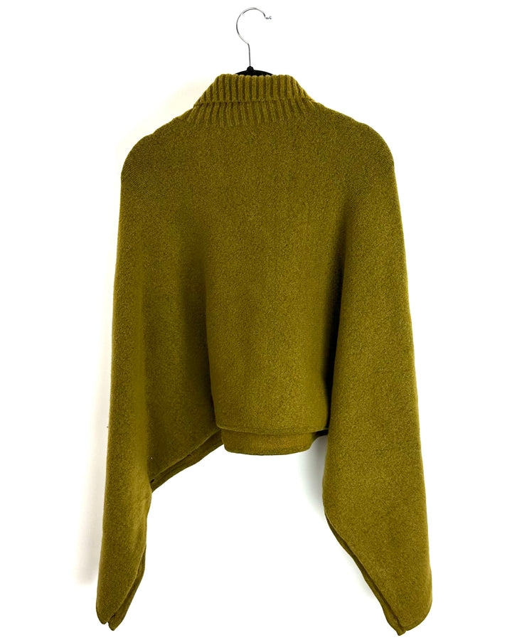 Khaki Turtleneck Cropped Sweater - Size 4/6