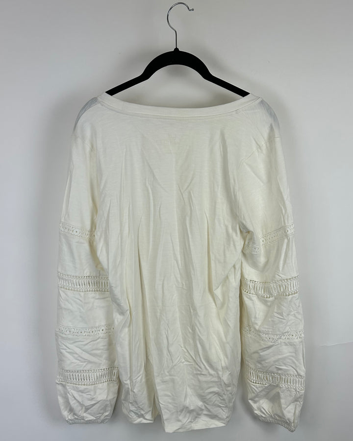 White Lace Cutout Sleeve Top - Size 6/8