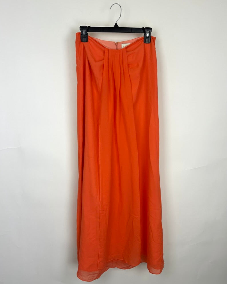 Orange Full Length Skirt - Size 4