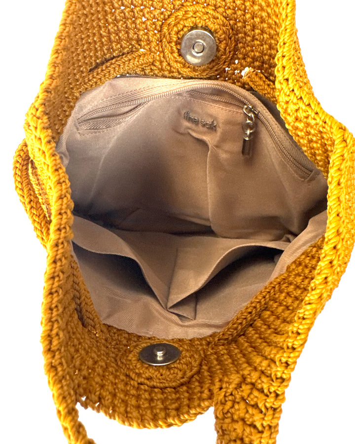 Yellow Crochet Convertible Backpack