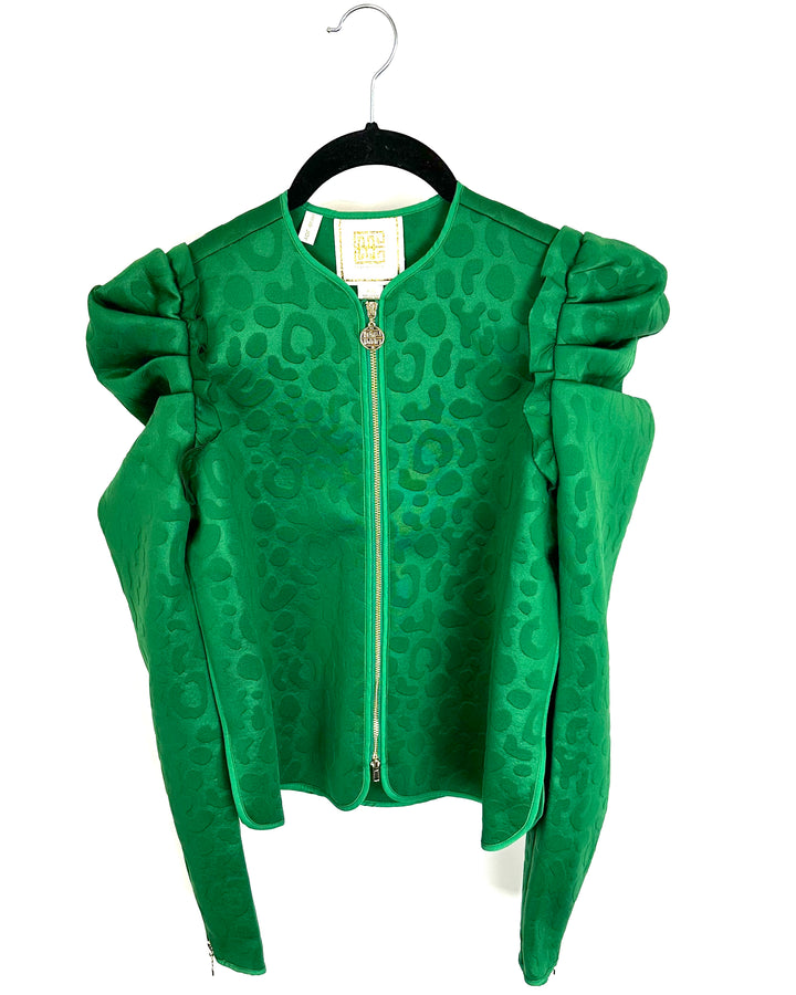 Green Cheetah Scuba Jacket - Extra Small / Small
