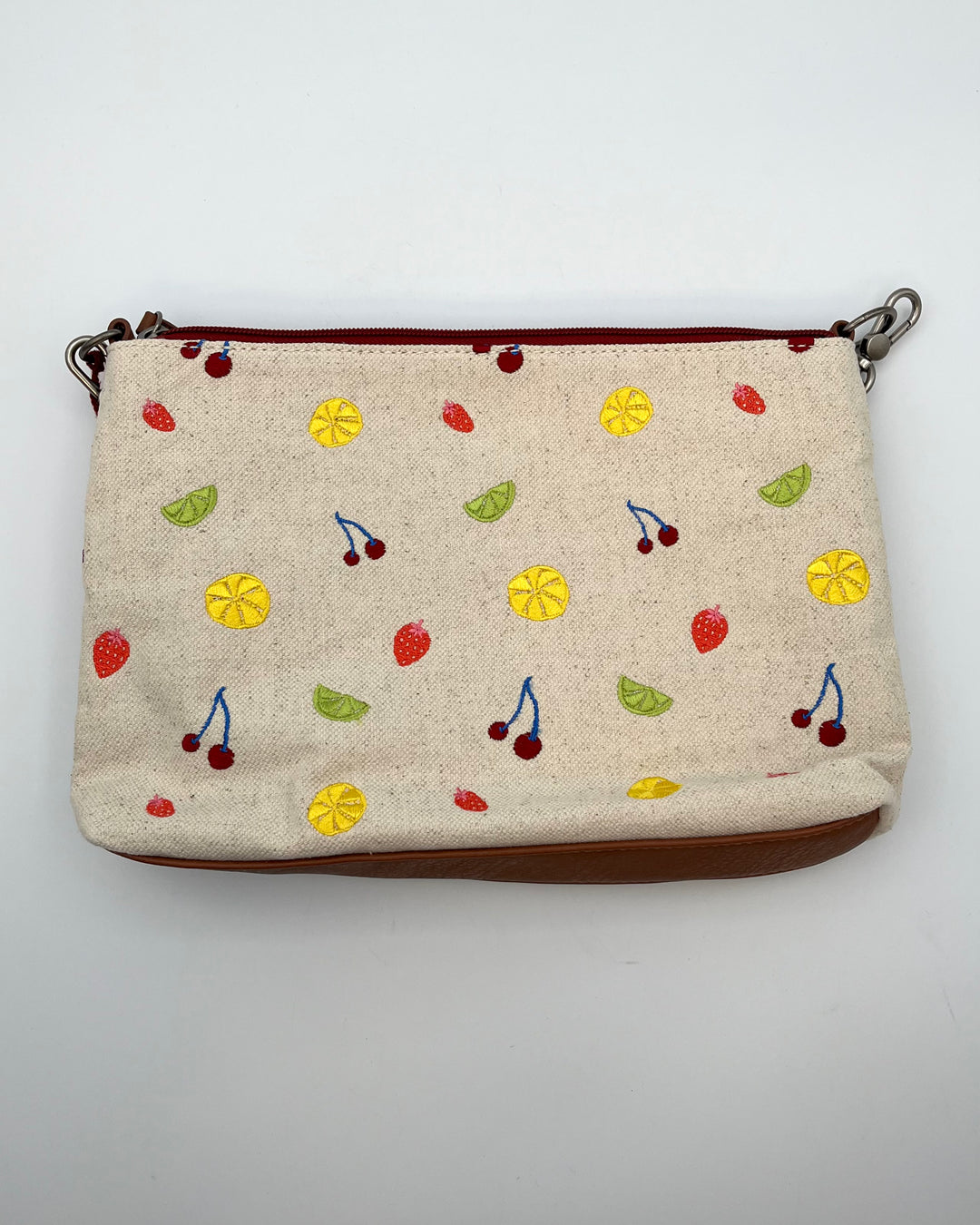 Canvas Fruit Embroidery Bag