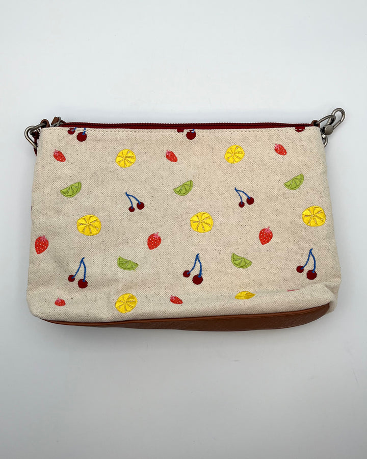 Canvas Fruit Embroidery Bag