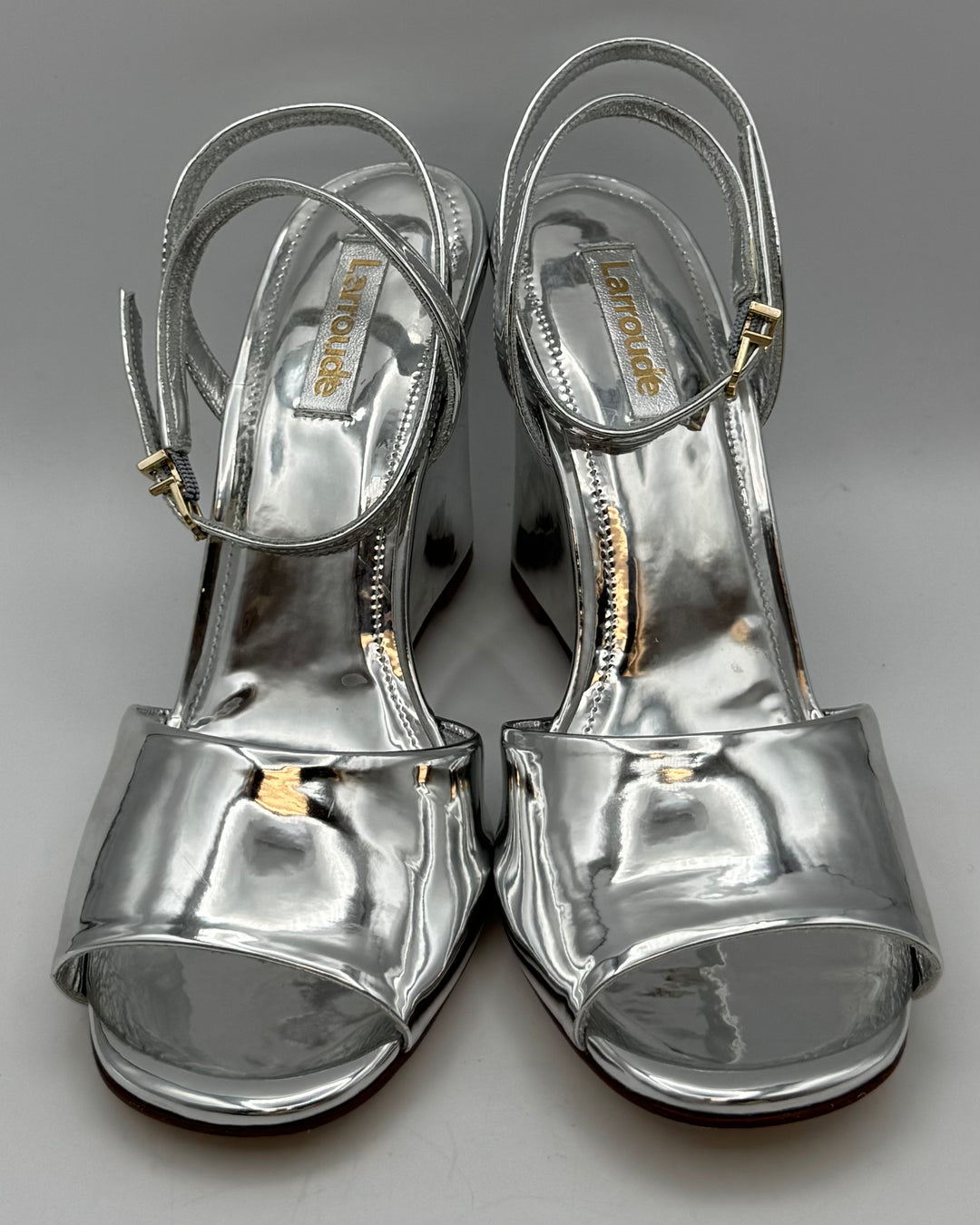 Silver Leather Wedge - Size 6.5 and 7