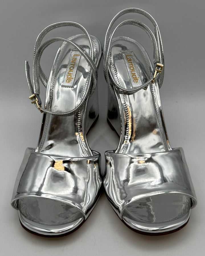 Silver Leather Wedge - Size 6.5 and 7