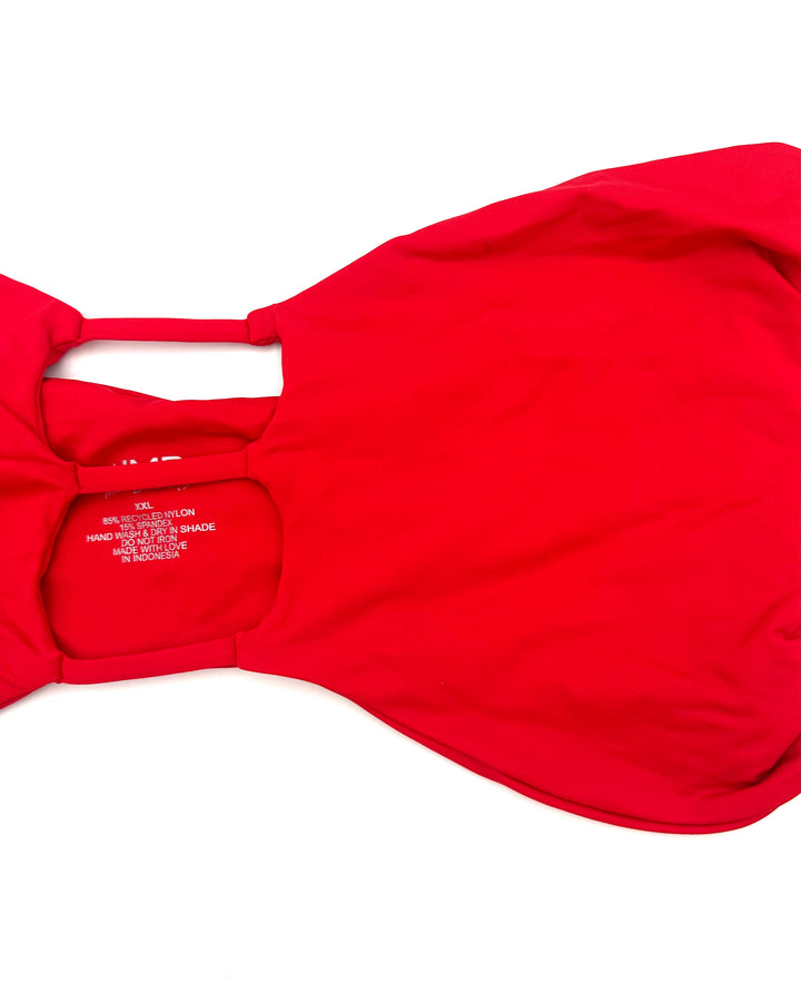 Red Strapless Bandeau Bikini Top - Extra Extra Large