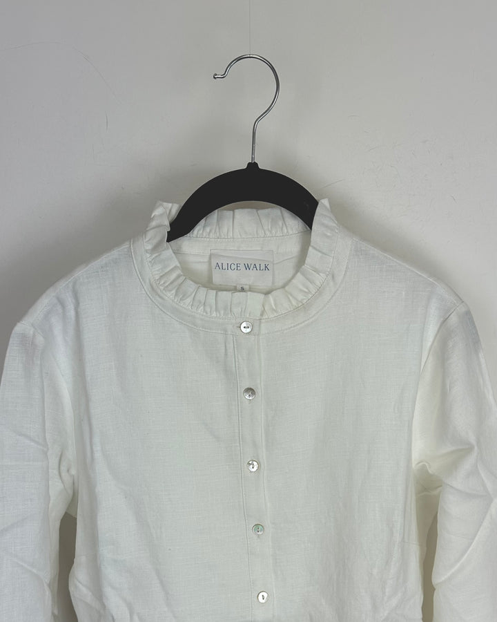 Pure White Linen Dress - XS, S, M, L, XL