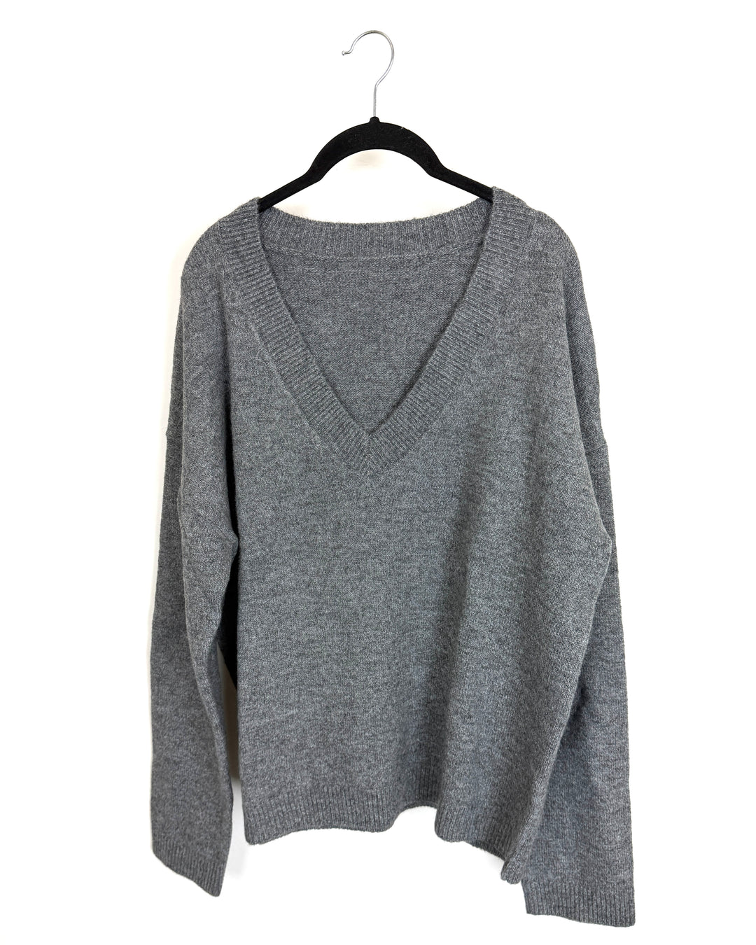 Gray V-Neck Sweater - Size 6/8