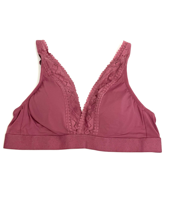 Light Mauve V-Neck Bra - Small