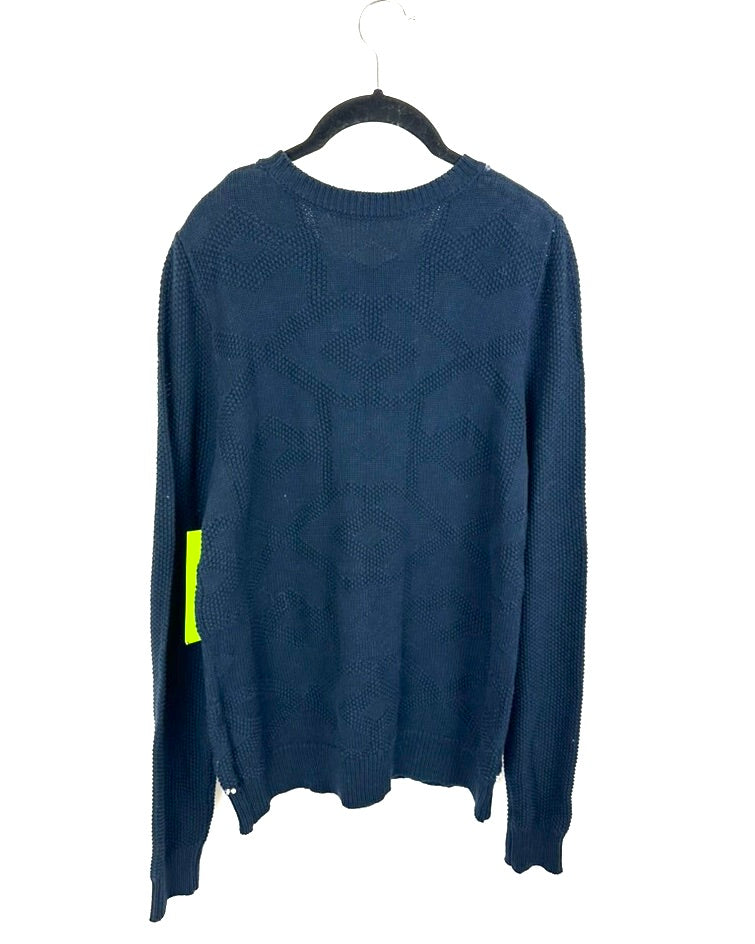 Navy Faux Peal And Rhinestone Sweater- Size 4/6