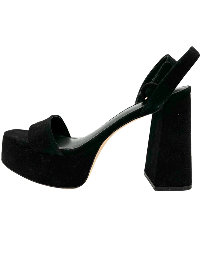 Black Suede Open Toe Heel - Size 7, 8, 8.5 and 11