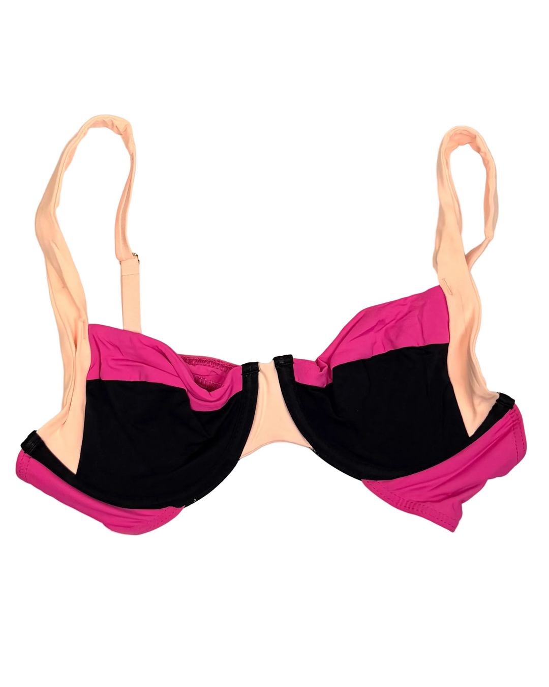 Bright Pink Colorblock Underwire Bikini Top - XS, S, M, L