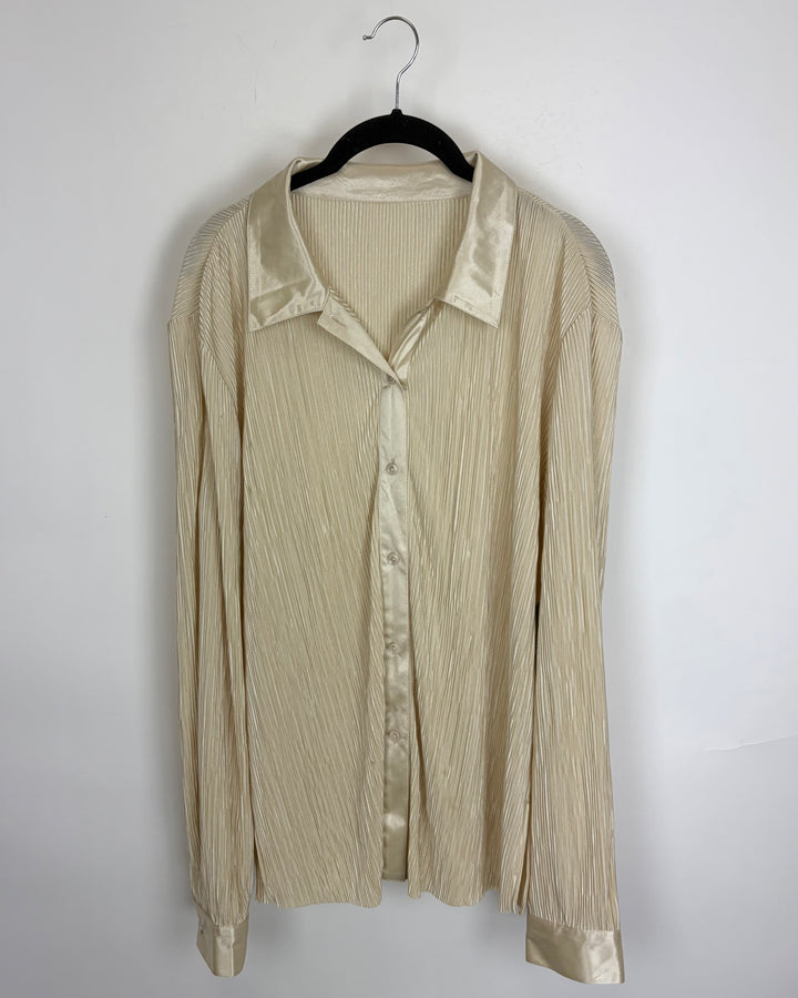 Light Beige Plisse Top - Size 4/6