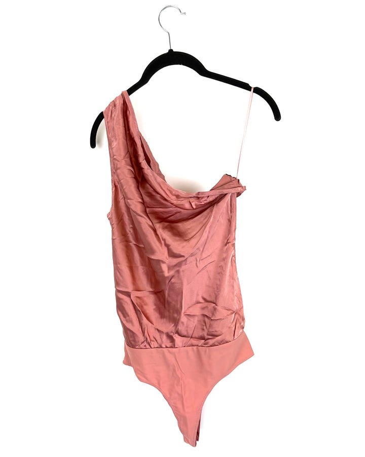 Pink One Shoulder Bodysuit - Extra Small