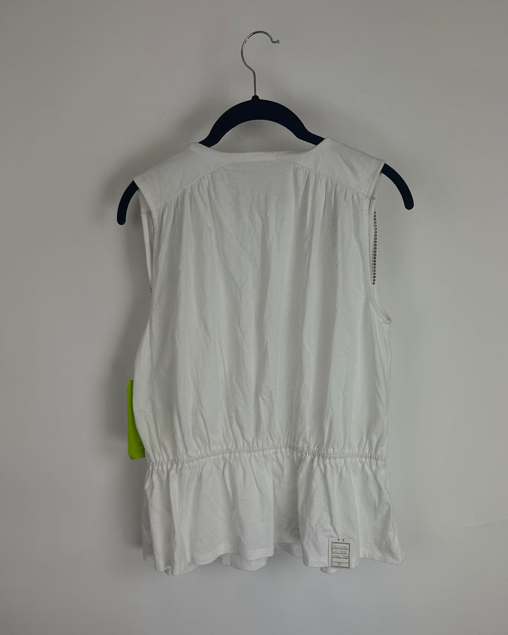 White Rhinestone Tank - Size 2/4