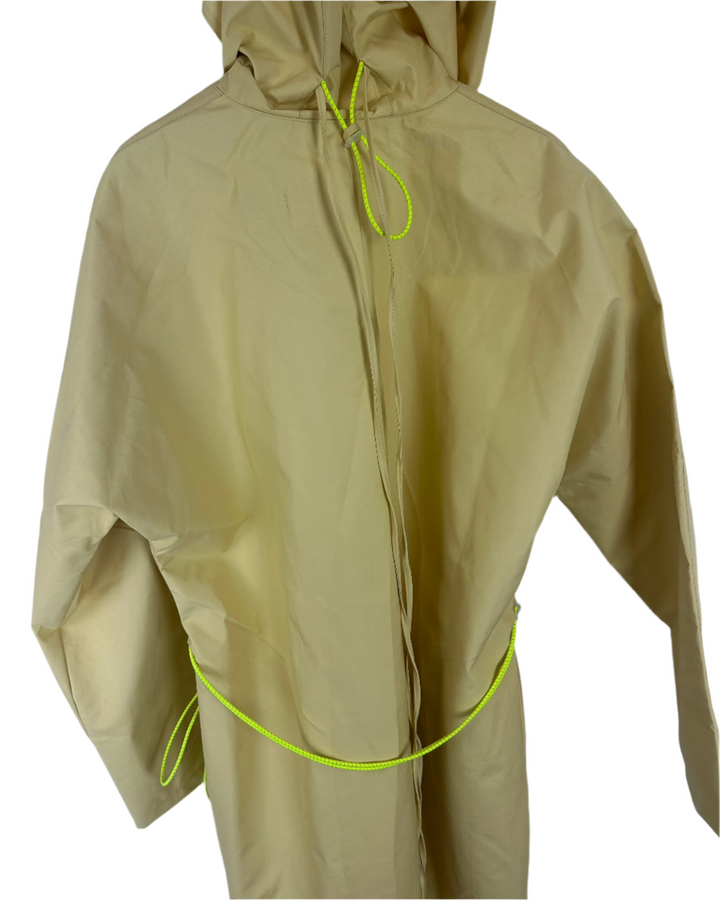 Butter Yellow Long Raincoat With Bungee Belt - Size 8/10