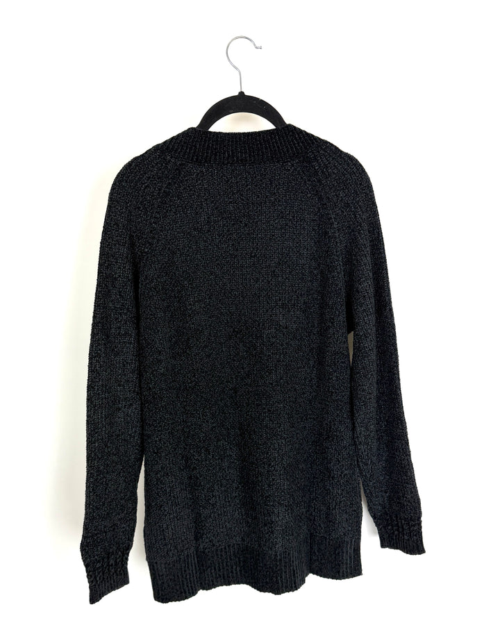 Black Chunky Knit Sweater - Size 6/8