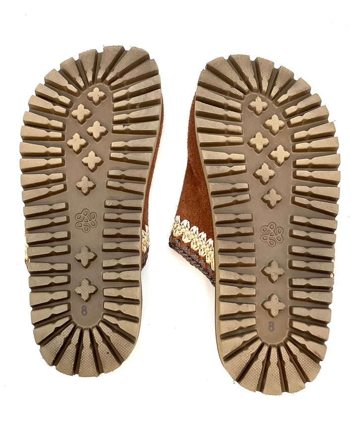Peanut Brown Suede Clogs - Size 7, 8, 9, 10 and 11